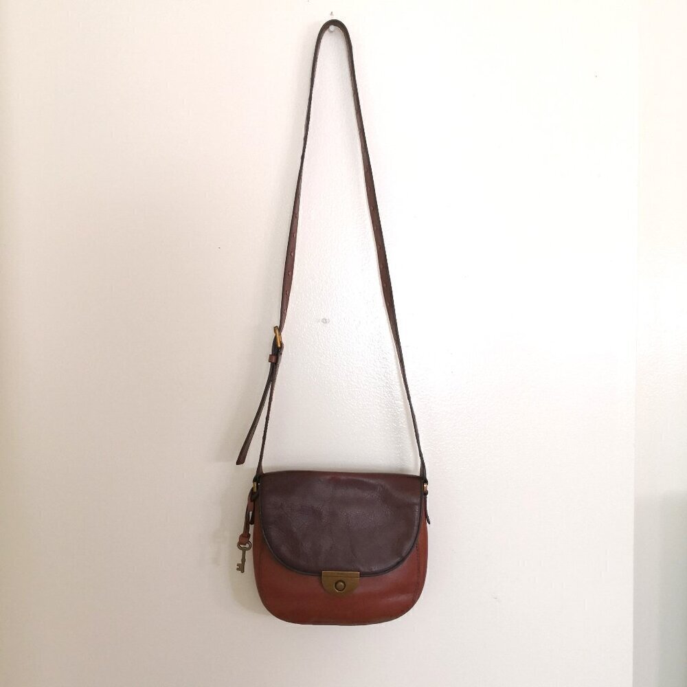 Fossil Women's Emi Multi Brown Color Block Crossb… - image 2